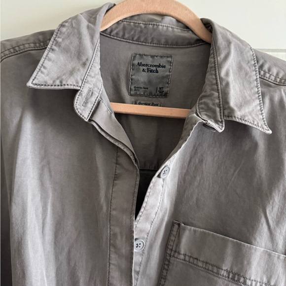 Abercrombie Gray Utility Style Wrap Dress Size Medium Long New with Tags - Picture 2 of 4